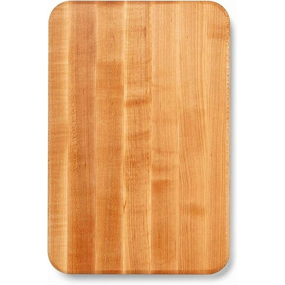 Chop-N-Slice Series Rectangular Wooden Maple Cutting Board 18”x12” – 1.25” Thick, 8-lb Reversible Butcher Block with Eased Corners, Edge-Grain & Finger Grips – Made in the USA