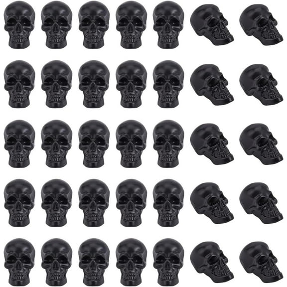Mini Plastic Skull Display Decorations Decoration Black 26x14.5x16.5mm about 50pcs/set