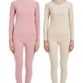 thumbnail image 4 of Qarigey Conjunto de pantalones y camisetas térmicas para mujer, senderismo, viaje, para correr, Fitness, transpirable, cálido, ropa interior Ropa interior Rosa M, 4 of 6