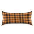 thumbnail image 3 of Haosy Satin Pillowcase for Hair and Skin Standard Cooling Silk Pillow Case with Envelope Closure Orange Scottish Tartan 20"x26", 3 of 9
