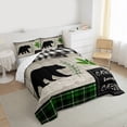 thumbnail image 3 of Homewish Rustic Bear Print Queen Comforter Set for Boys, Jungle Hunting Animal Bedding Sets, Retro Western Plaid Reversible Bedding Comforter Set, Breathable Home Decor, 3 Pieces, 3 of 8