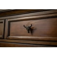 thumbnail image 3 of Set of 6 Rustic Brown Cast Iron Steer Skull Drawer Pulls - Western Home Decor Cabinet Knobs - 2 Inches High - Easy Install - Great For Dressers and Cupboards, 3 of 5