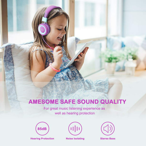 Kids Headphones, Jelly Comb Children Headphones On Ear, Foldable  Comfortable Wired Headphones for Kids, Toddler, Girls, Boys, Teans, Hearing  