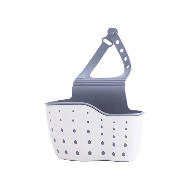 Kitchen Sink Rack Soap Sponge Drain Pipe Rack Sink Bag Sponge Rack Drain Pipe Hole Silicone Hanging Double Basket Drain Rack Storage Basket