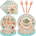 thumbnail image 1 of Princess Birthday Party Decorations, 96 Pcs Four Ever a Princess Plates and Napkins Forks Tableware Set, Girls 4th Birthday Party Supplies Disposable Plates Set for 24, 1 of 7