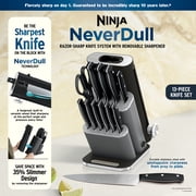Ninja NeverDull Razor-Sharp 13-Piece Knife System with Removable Sharpener, Laser-Cut Blades, NK12013BK1, Black