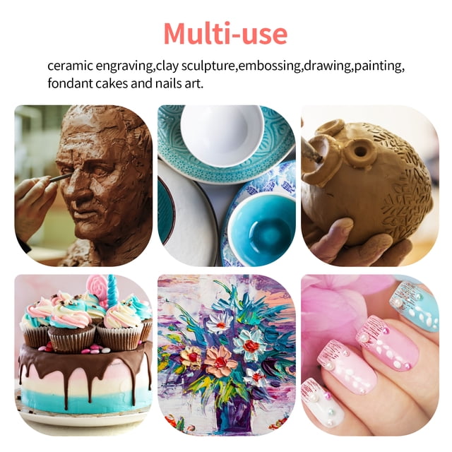 25pcs Clay Tools Modeling Clay Sculpting Tools Kit Ceramic Pottery Carving Tools Including Double Ended Dotting Tools Ball Stylus Tools Clay Tools Rubber Tip Pens Plastic