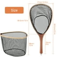 thumbnail image 2 of BENESKY Fly Fishing Landing Net Wooden Frame Trout Bass Catch and Release Net Waterproof, 2 of 5