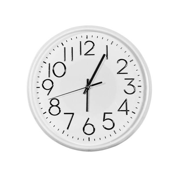 Reloj De Pared De Colores Análogo y Silencioso De Plástico blanco Mediano