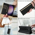 thumbnail image 4 of For Samsung Galaxy S25 Ultra Wallet Phone Case,PU Leather Folio Flip Kickstand,With Wrist Strap&Shoulder Strap,Card Slots,Shockproof Rugged Anti-fall Crossbody Phone Case Cover,Black, 4 of 8