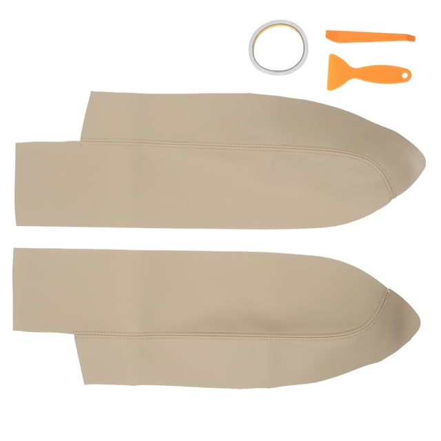 1 par de fundas para reposabrazos de puerta delantera de microfibra de cuero para interior de coche, accesorios de repuesto para CRV 2007-Beige 2011