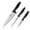 Sliver&Black, variant on Klaus Meyer Acciaio High Carbon Stainless Steel 3 Piece Kitchen Knife Set, Chef Knife, Paring Knife, Utility Serrated Knife (Red)
