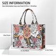 thumbnail image 3 of Large Capacity Tote Bag,Pioneer Flower Floral Print Pattern Handbag Fashion Luxury Tote Bag,15.7"x13"x 5.1" Inches,Laptop Compatible, 3 of 6