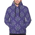 thumbnail image 4 of KLL Lavender Flowers Print Mens Hoodie Long Sleeve Casual Pullover Hooded Sweatshirt Fashion Drawstring Hoodies with Pocket-Medium, 4 of 6