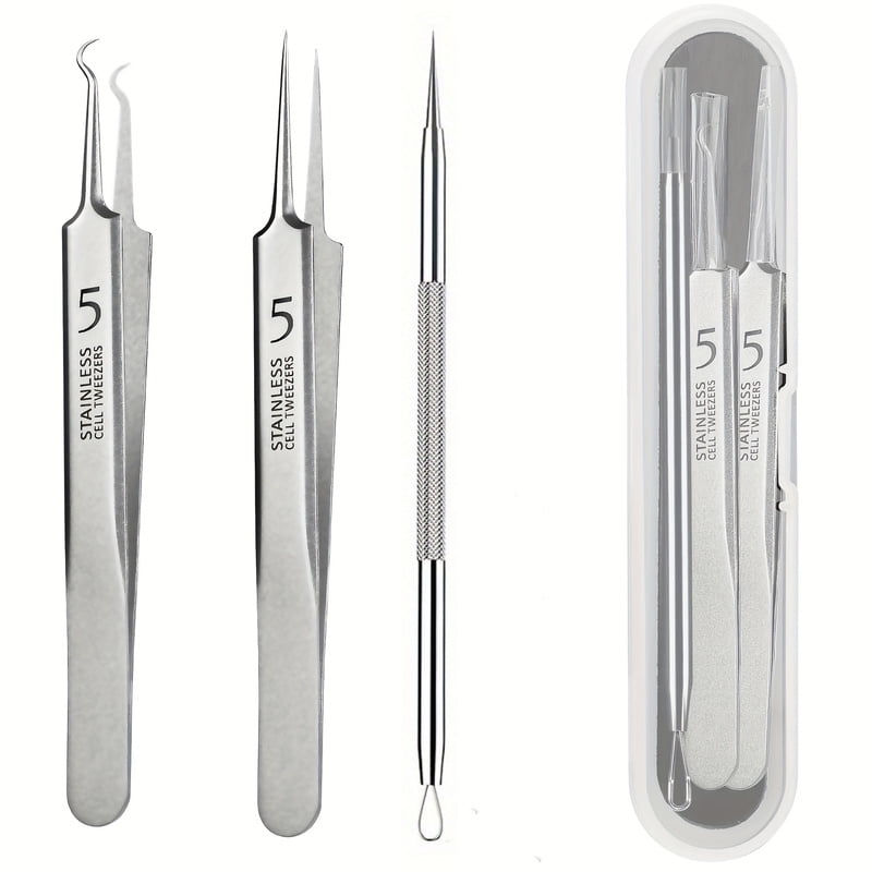 Pimple Extractor Tools,Blackhead Remover,Pimple Popper,Acne Removal Kit Risk Free Treatment,Whitehead Popping,Blackhead Tweezers