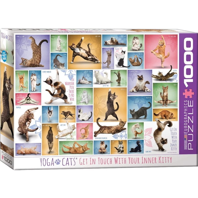 Rompecabezas EuroGraphics Gatos Yoga 1000 Piezas 49x67 cm