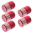 thumbnail image 4 of Raindrops Automobile Metal Valve Cap Red Aluminum Alloy for Cars SUVs Trucks 5Pcs, 4 of 7