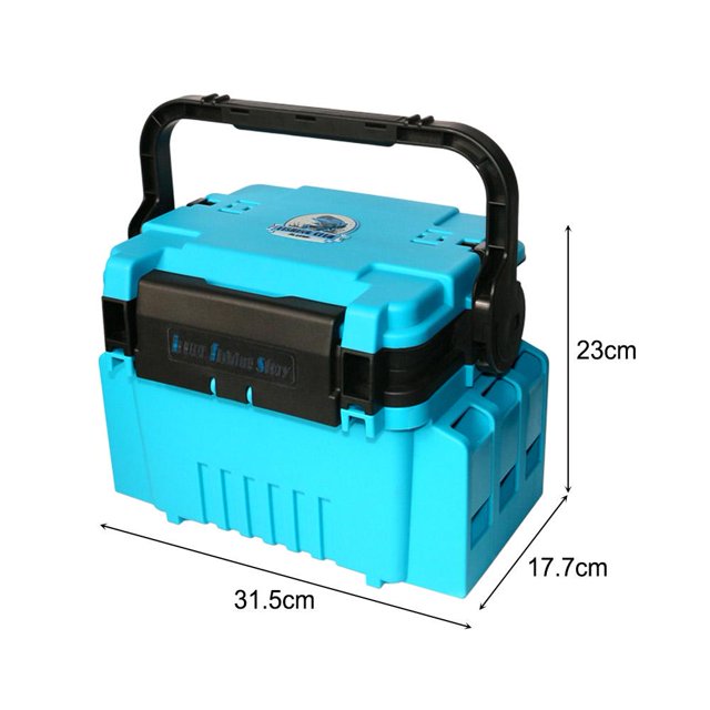 Caja de barril de pesca ajustable, duradero, diseño a presión para artes de pesca (azul) Sywqhk Para Estrenar