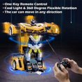 thumbnail image 2 of Remote Control Transform Car Robot Toy With Lights Deformation Rc Car 2.4ghz 1:18 Rechargeable 360rotating Stunt Race Car Toys For Kids Boys Girls Age, 2 of 5