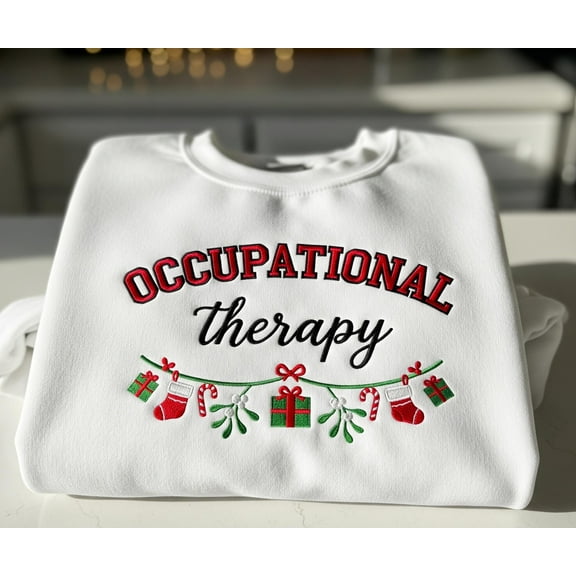 Occupational Therapy Christmas Embroidered Sweatshirt