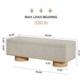 thumbnail image 2 of Tribesigns 50.39" Storage Bench with Padded Seat Cushion, Upholstered Shoe Bench with Flip Up Storage for Bedroom, Living Room, Entryway, 2 of 6
