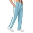 thumbnail image 4 of oqasdz Men's Pants Solid Color Winter Thermal Straight Leg Lightweight Sports Stretch Lined Trousers with Drawstring Casual Loose Fit Dailywear, 4 of 5