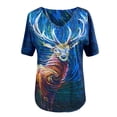 thumbnail image 4 of Aloohaidyvio Tops for Women ,Womens Tops Summer Printed Short Sleeve V-Neck T-Shirt, 4 of 5