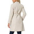thumbnail image 3 of INSPIRE CHIC Women Vintage Belted Coat for Women's Stand Collar Winter Outwear Coats L Beige, 3 of 6