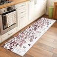 thumbnail image 2 of 2'x6' Rug Runners for Hallways Kitchen, Leaves Non Slip Entryway Beside Floor Carpet Runner, Pink Brown Summer Botanical Washable Laundry Room Bedroom Throw Rugs Mat for Family Pet, 2 of 8