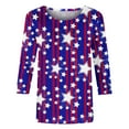 thumbnail image 4 of IROINNID 4th of July T-Shirt For Women Fashion Mid-length Casual Tops Round Neck Women Tops 4th Of July, 4 of 4