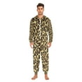 thumbnail image 2 of Wobogo Brown Leopard Unisex Pajamas Hooded Onesie Jumpsuit Zipper version Non-Footed Women&Men, 2 of 7