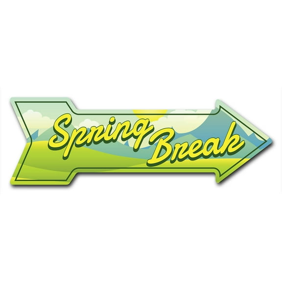 SignMission 12 x 36 in. Indoor & Outdoor Decor Direction Sticker Vinyl Wall Decals - Spring Break - 24 in.