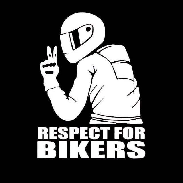 Pegatinas de motocicleta con respeto por los motociclistas, pegatinas láser creativas para el cuerpo, pegatinas decorativas reflectantes con personalidad