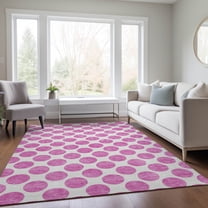 Addison Rugs Chantille Indoor/Outdoor Transitional Circles Blush Washable Rectangle Rug, 2'6" x 3'10"