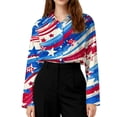 thumbnail image 3 of LNZGNM 250 Anniversary USA Shirts Casual American Flag Tops Button Up Long Sleeve Blouses for Business, Sky Blue, 3XL, 3 of 5