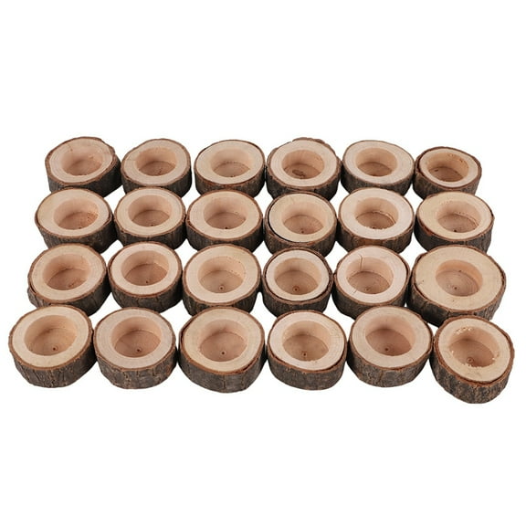 24Pcs Wooden Candle Holder,Votive Tealight Holder for Wedding Party for Table,Birthday Christmas Party Home Decor