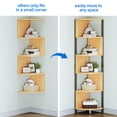 thumbnail image 3 of Dextrus 6-Tiers Corner Shelf, 69" Tall Corner Storage Stand Unit , Corner Bookshelf Modern Free Standing Bookcase for Living Room, Home Office, OAK & Black, 3 of 11