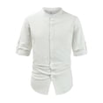 thumbnail image 2 of pstuiky Camisa de manga corta para hombre, Camiseta deportiva de manga corta con botones y solapa de color liso para hombre ropa de hombre l, 2 of 5