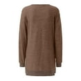 thumbnail image 4 of Womens Tops Clothing Long Sleeve Round Neck Split Top Loose Casual Pullover Top Shirt Blouses For Women, 4 of 7