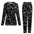 thumbnail image 5 of Musical Notes Pajamas Black And White Lovely Pajama Sets Woman Long Sleeve Casual Home Suit Big Size, 5 of 7