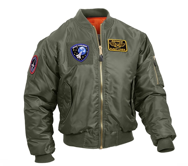 Rothco Rothco Sage Ma 1 Flight Jacket With Patches 7240 Medium Walmart Com Walmart Com