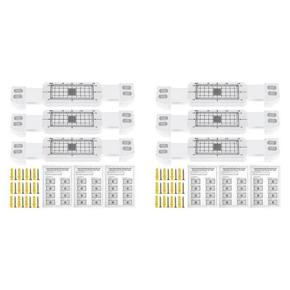 6 Pcs Crack Monitoring Record, Acrylic Corner Tell-Tale Monitor,Tell-Tale Crack Monitoring Device,Measuring Instrument