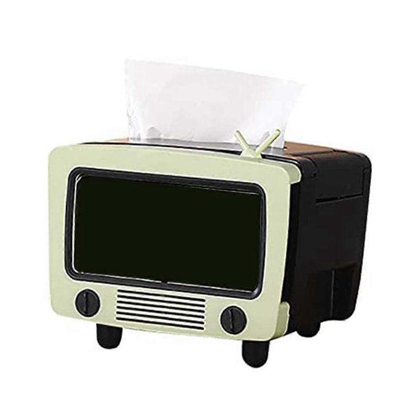 TV Tissue Box Multi Functional Creatives Tissue Box Holder with Cell Phone Slot Decoration Tissue Holder Home D