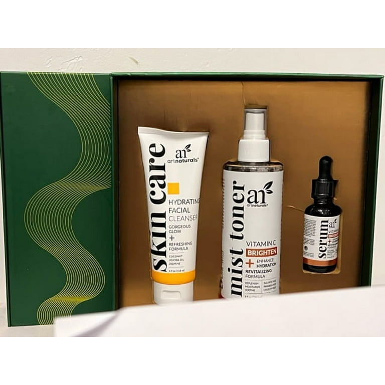 ArtNaturals Skincare Gift Set Cleanser, Toner, Serum, Glow Refreshing &  Hydration Revitalizing Formula, 3 Piece Set