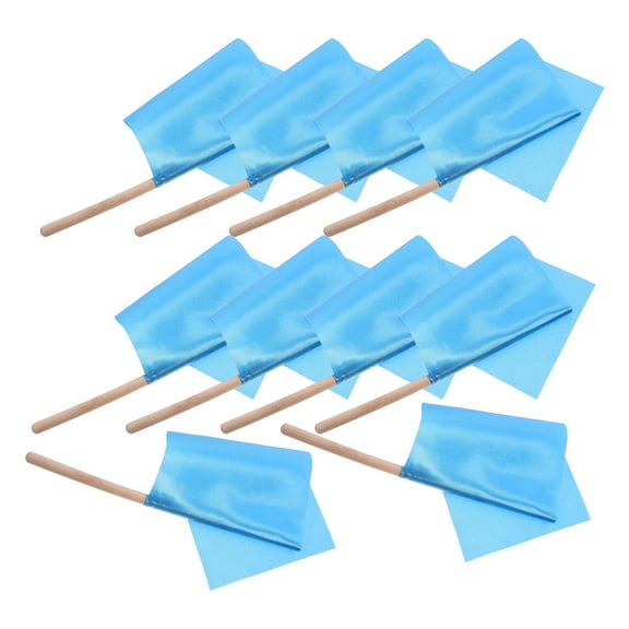 NIYANGLE 10Pcs Hand-Held Flag Blue for Children's Playtime