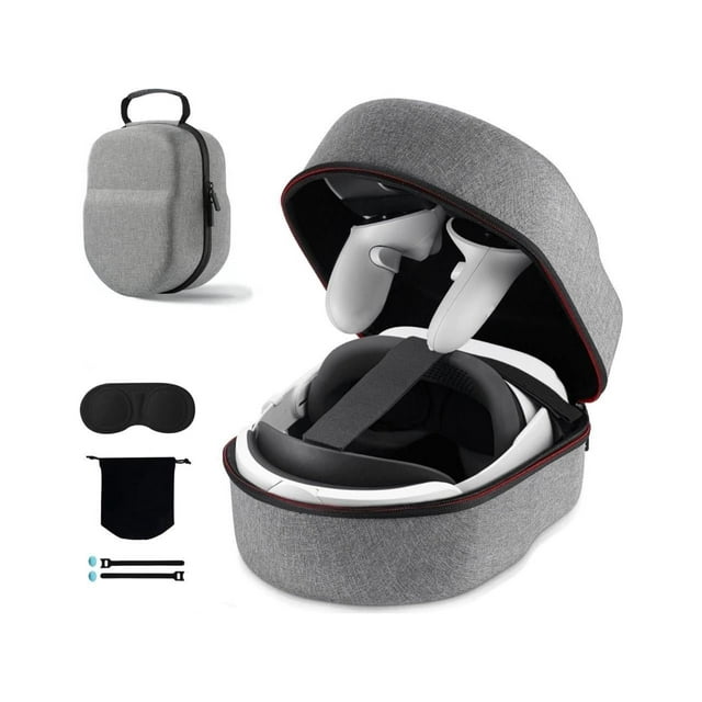 MesaSe Hard Carrying Case for Oculus Quest 2/Meta Quest 3/Vision Pro/Pico 4 VR Headset Compatible with Elite Strap/Kiwi Design/BOBOVR Head Strap Full Protection for Travel and Storage