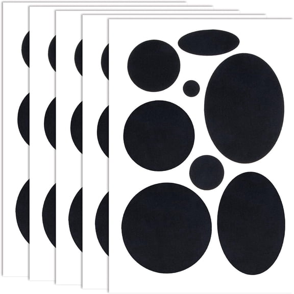 Puffer Down Jacket Repair Patch Set of 5, Black Self Adhesive Nylon Repair Patch, Tape Washable Fabric Outerwear Repair Tape for Coats Down Jackets Tents Sleeping Bags (Round)