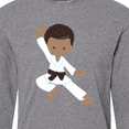 thumbnail image 4 of Inktastic African American Boy, Black Belt, Karate Pose Long Sleeve T-Shirt, 4 of 5