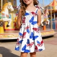 thumbnail image 2 of TOWED22 Girls July 4th Dress Red White Blue Star Toddler Patriotic Outfit American Flag Sundress(Blue,5-6 Y), 2 of 5