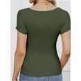 thumbnail image 6 of Women Short Sleeve Scoop Neck Tops Shirts Fitted Summer Tshirt Tee, 6 of 7